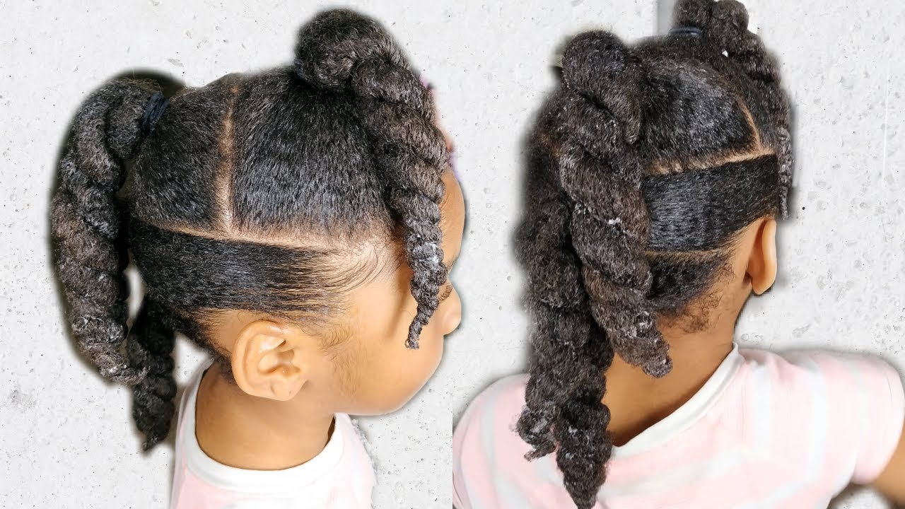 Faux Hawk Ponytails | Easy Natural Hairstyle for Little Girls - YouTube