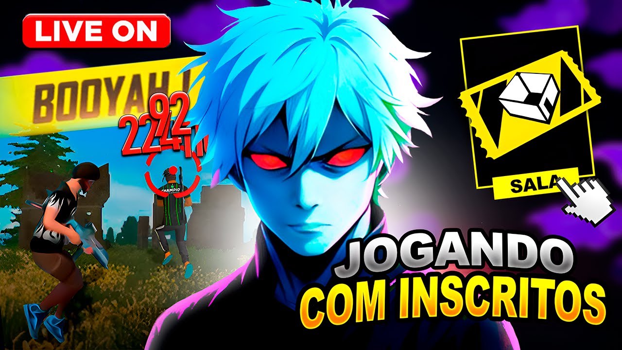 🔥 LIVE FF 🔥 FREE FIRE AO VIVO 🔥 4X4 + 6X6 COM INSCRITOS 🔥 SALA PERSONALIZADA 🔥