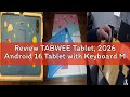 Review TABWEE Tablet, 2026 Android 16 Tablet with Keyboard Mouse and Pen, Gemini AI 10 Inch Tablets,