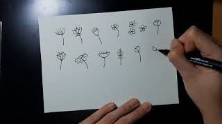 Easy Floral Doodles using Uni Pin Fine Line