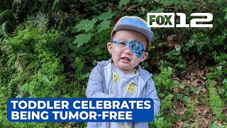 Portland toddler with brain tumor celebrates one year being tumor-free