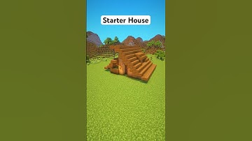 Minecraft Starter House #minecraft #tutorial #building  #starterbuild #shorts #tworoofstarterhouse