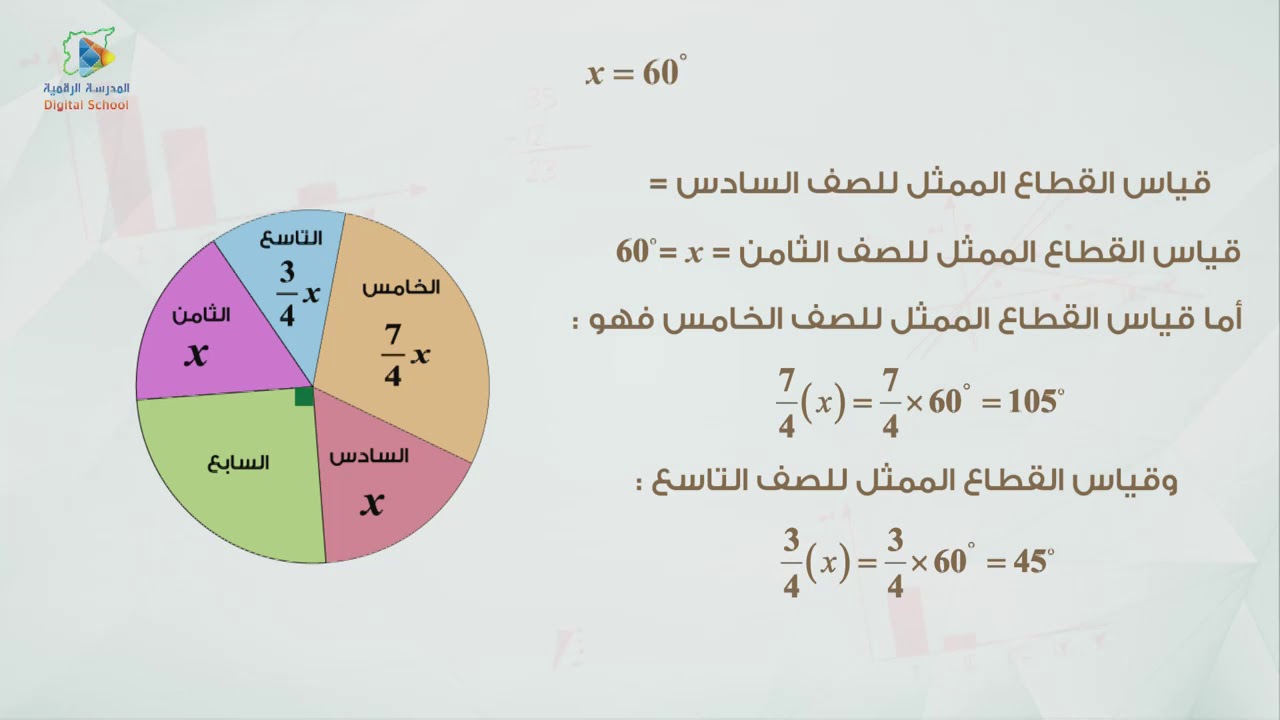 04 التمثيل البياني بالأعمدة والقطاعات الدائرية جبر9