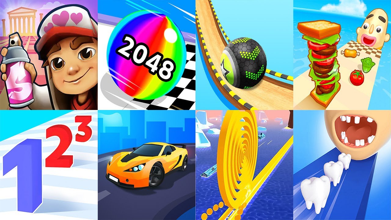 Subway Surfers 2024 Greece VS Ball Run 2048 Going Balls Race Master 3D Sandwich Runner Spiral Roll