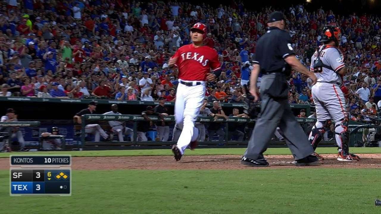 SF@TEX: Wilson gives Rangers the lead with single - YouTube