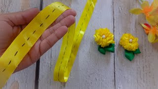 🌻How to make Fabric Flowers🌻|Easy DIY Ribbon Flowers|Handmade Flowers|Hand Embroidery designs