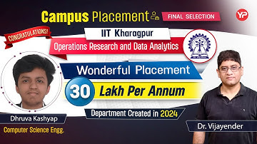 Wonderful placement 30 LPA | Congrates Dhruva Campus Placement at IIt Kharagpur ORDA New Department