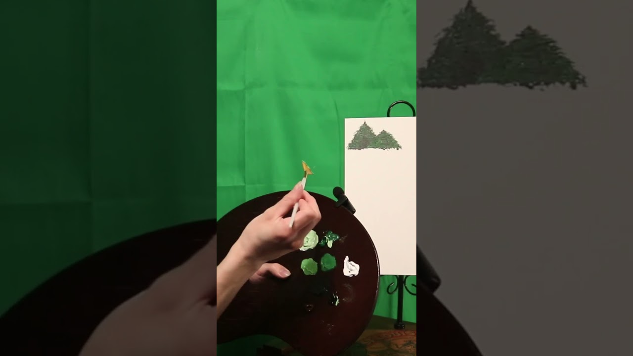 Christmas Tree Painting easy - FAST ART for beginners 