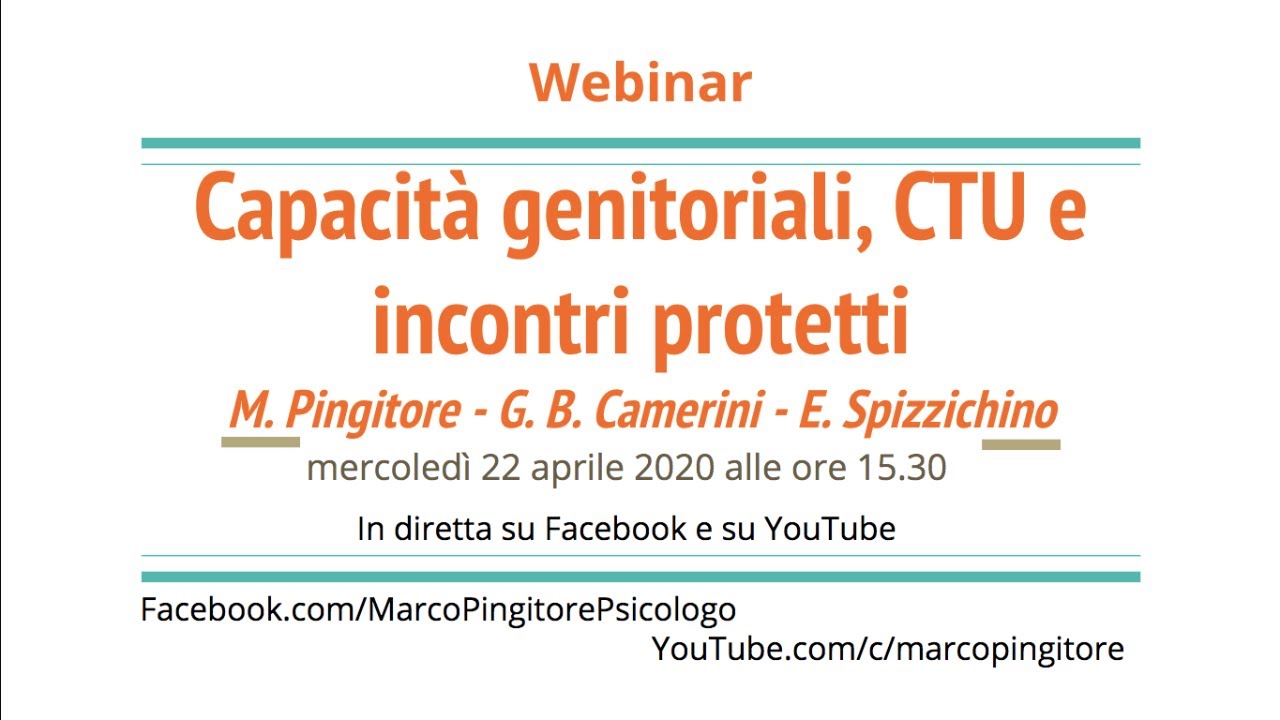 Webinar - Capacità genitoriali, CTU e incontri protetti
