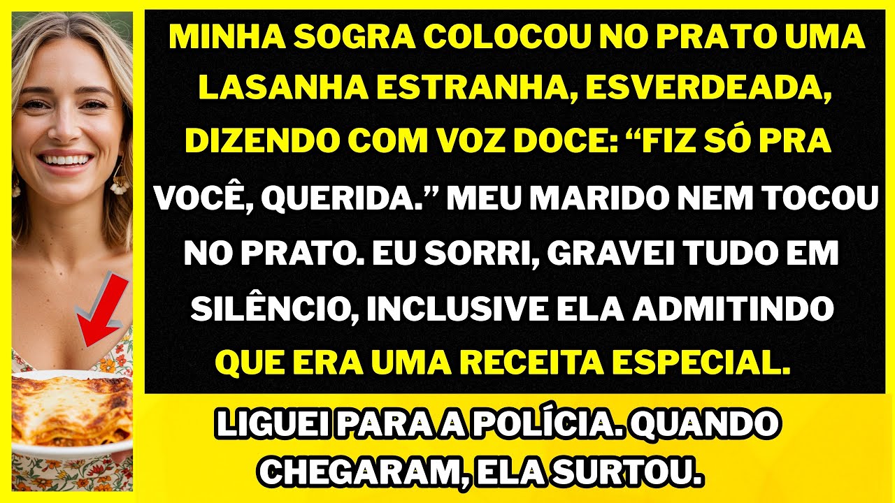 Minha sogra sorriu ao me servir uma lasanha estranha. Quando a polícia chegou, ela...