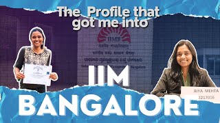 The Profile that got me into IIM Bangalore