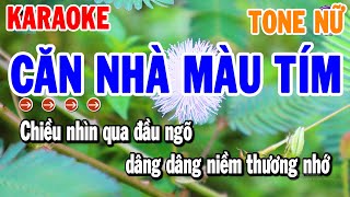 Căn Nhà Màu Tím Karaoke Tone Nữ ( Am ) Nhạc Sống Rumba | Thanh Hải Organ