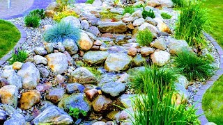 HOW TO BUILD NATURAL GARDEN STREAM WITH WATERFALL+LIGHT+CROSS PATH+BOULDERS+LINER+PONDPUMP+FEATURES