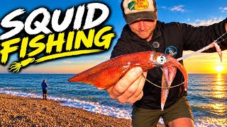 Squid Fishing From The Shore 🦑 A Few Squid & A Lovely Evening