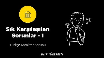 Sık Karşılaşılan Sorunlar #1 - Türkçe Karakter Sorunu  (C:\Masaüstü: No such file or directory)