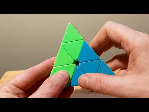 LEARNING THE SLEDGEHAMMER MOVE ON DIFFERENT PYRAMINX PUZZLES.