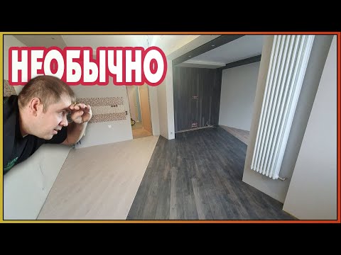 Необычная укладка ламината Kronotex Robusto Несколько цветов ламината без порогов. Ламинат на стене