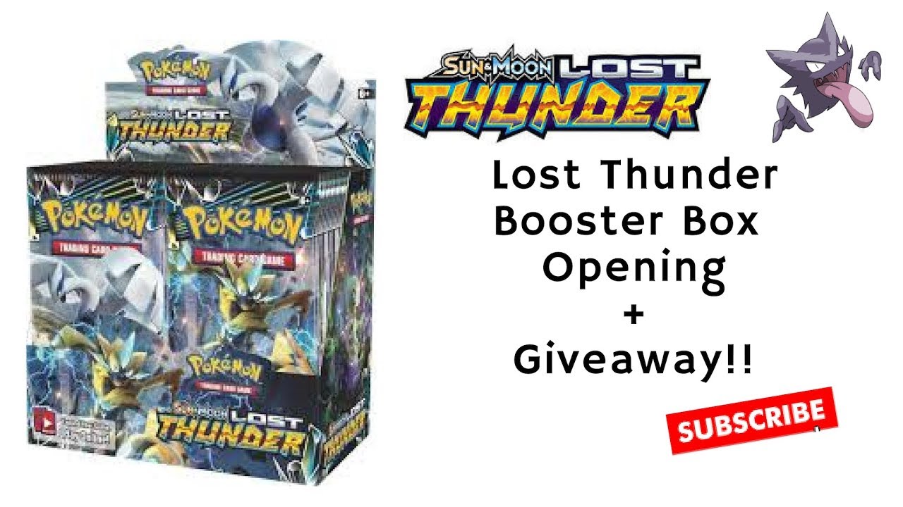 Lost Thunder booster box opening Pokemon hunters YouTube