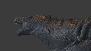 [blender] Godzilla roars at a muto