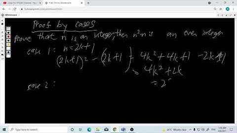 Prove By Cases. If n is integer, then n^2 - n is even.