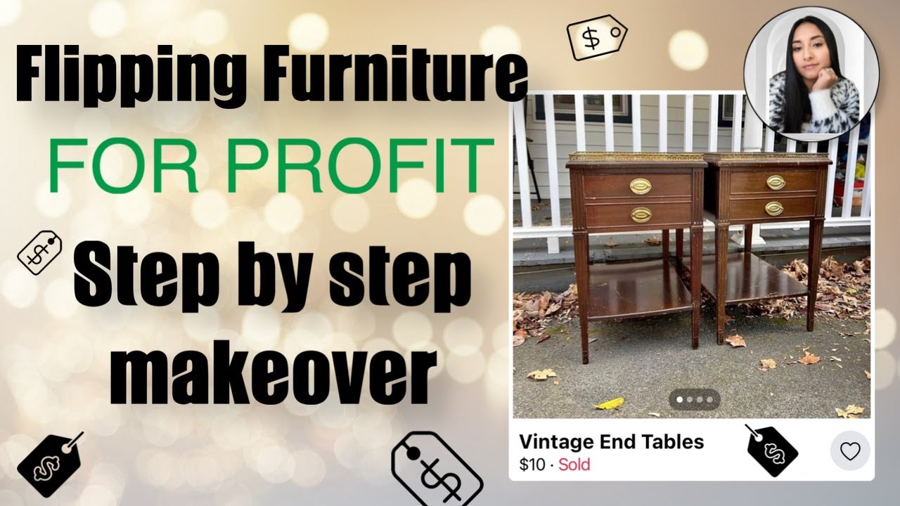 Furniture Flip Vintage Side Table Makeover Refinished Side Tables to