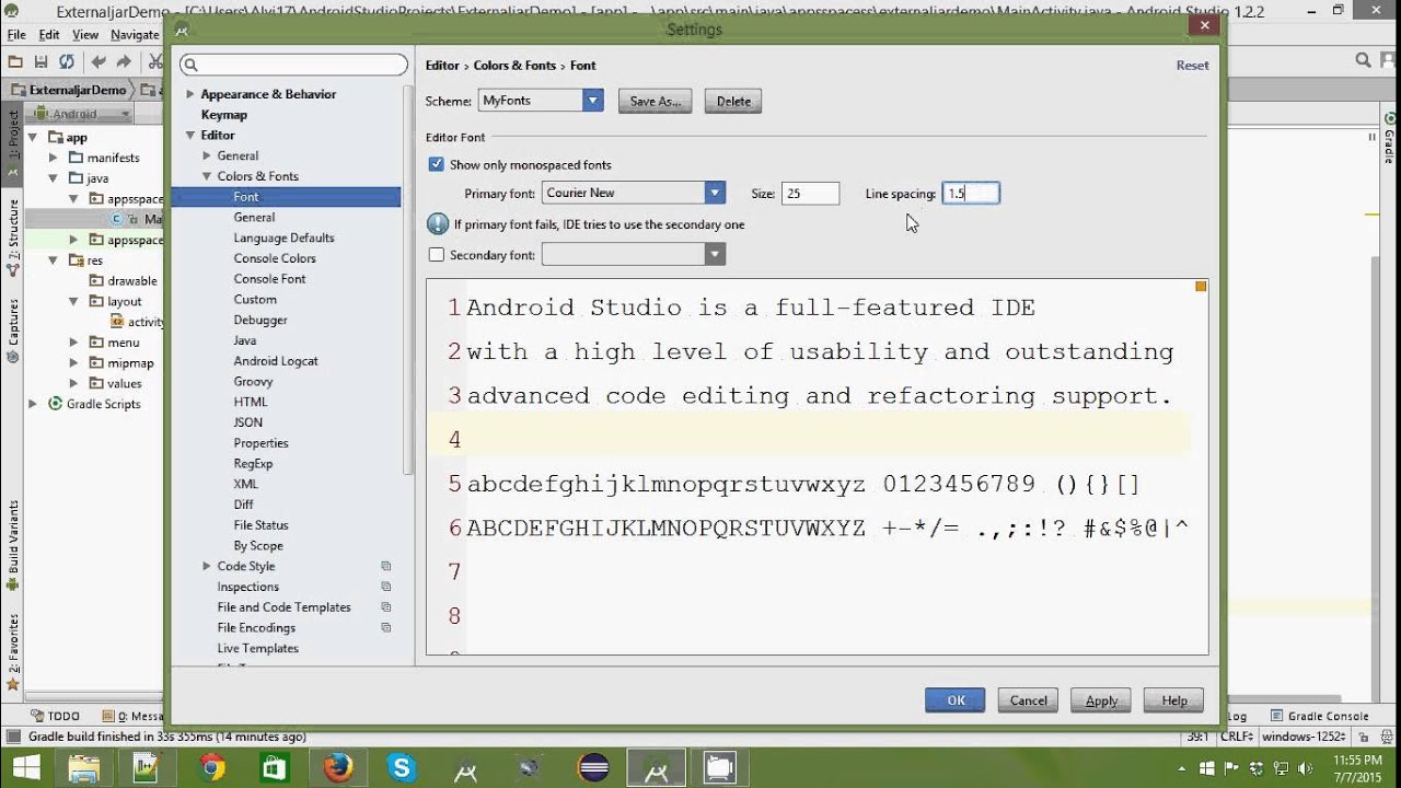 change font on android studio app change font on android studio app