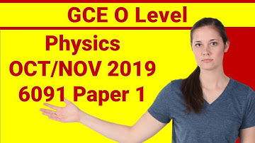 O level physics (6091) 2019 paper 1 | TYS Past Year Paper Full Solution!