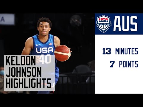 Keldon Johnson Team USA highlights vs Australia Bommers 美國隊vs澳洲隊 2021奧運籃球