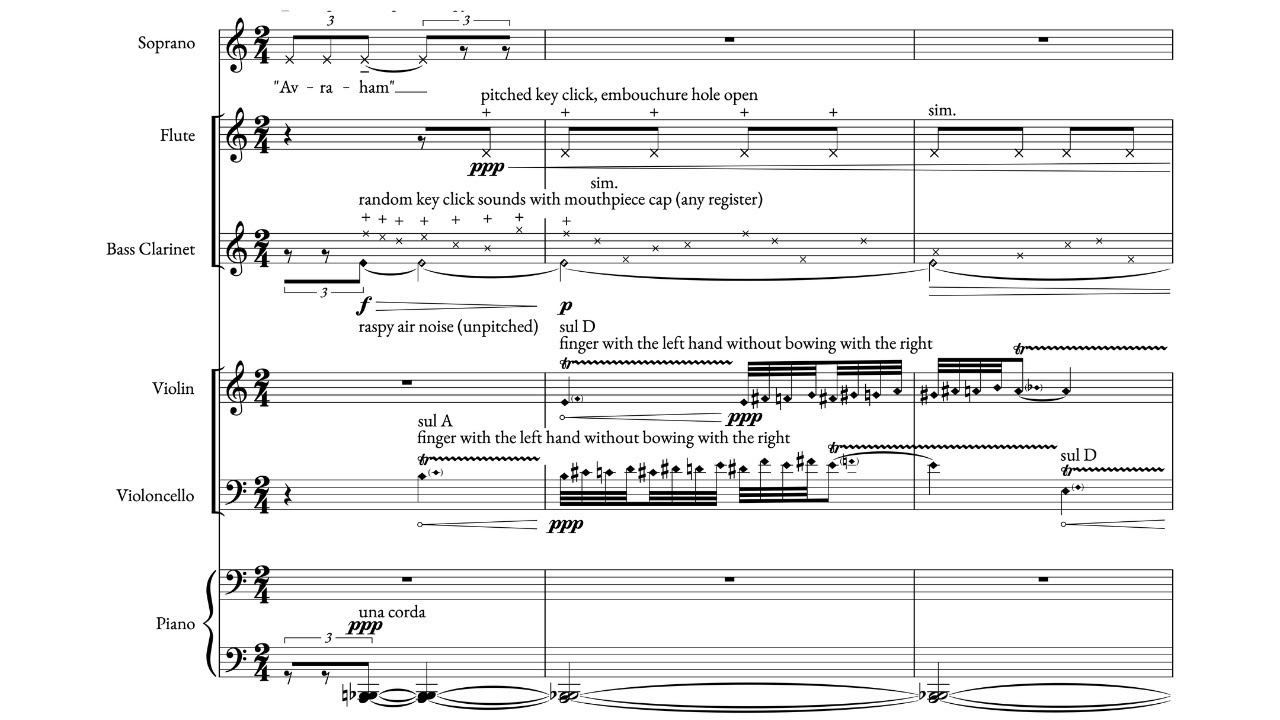 Vayya'an (2025) for pierrot ensemble - Asher Lurie [score follower]