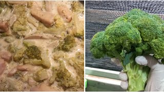 اسهل طريقة لبروكلي وفطر ودجاج بالكريمةCreamy Broccoli and Mushroom Chicken