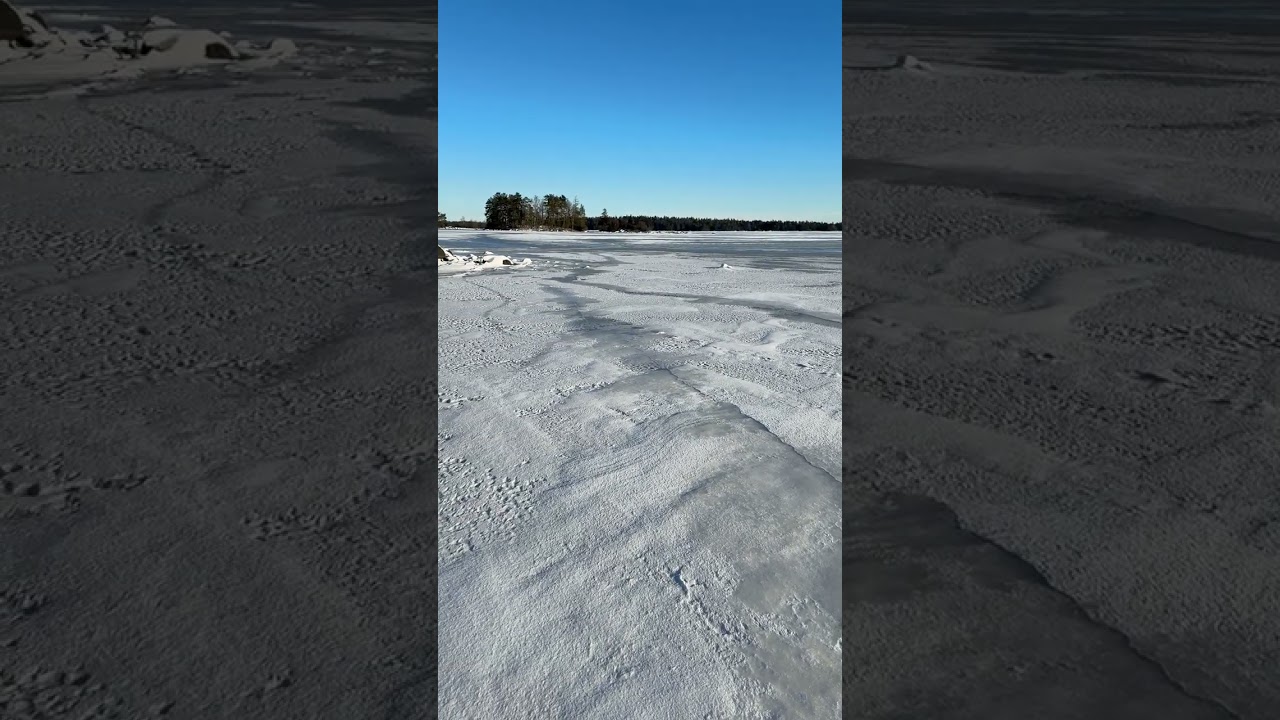 Sunny Winter Lake – Snow, Ice, and a Small Island Retreat ❄️🌊
