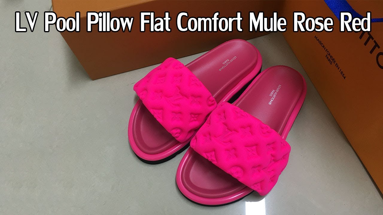 Louis Vuitton Pool Pillow Flat Comfort Mule Rose Red Review 