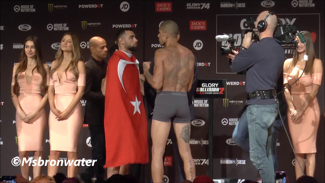GLORY 74 weight and staredown Alex Pereira vs. Ertugrul Bayrak YouTube