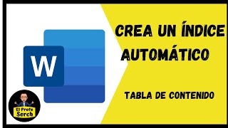 Como Crear un Índice en Word 365  TABLA DE CONTENIDO