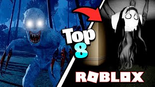 LOS 08 MEJORES! ⭐ JUEGOS de ROBLOX de TERROR para JUGAR CON AMIGOS (2023)