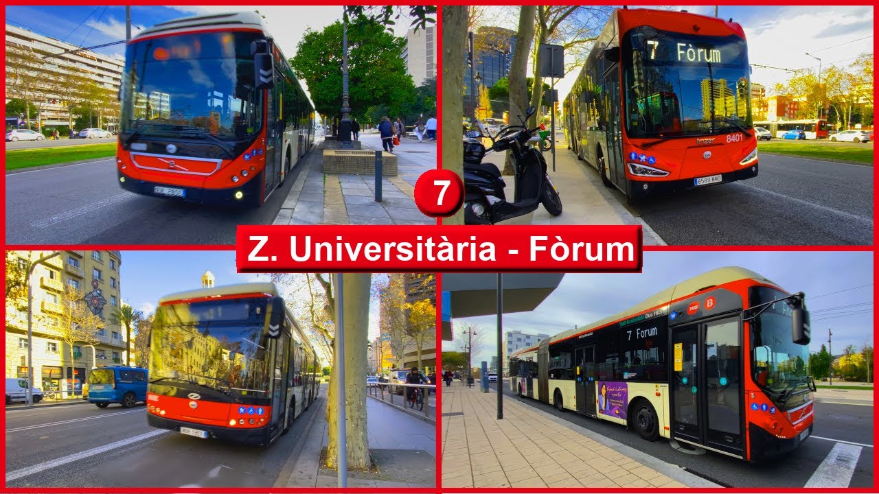 Автобусная линия Барселоны 7 : Zona Universitària - Fòrum ( TMB ) ACC84