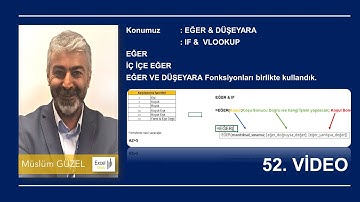 Excelde eğer fonksiyonu 52. video | Müslüm GÜZEL
