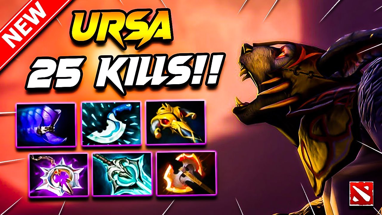 URSA DOTA 2 Gameplay | 25 Kills!! URSA Dota 2 Gameplay | Ursa Carry Build Pro Gameplay Guide 7.40