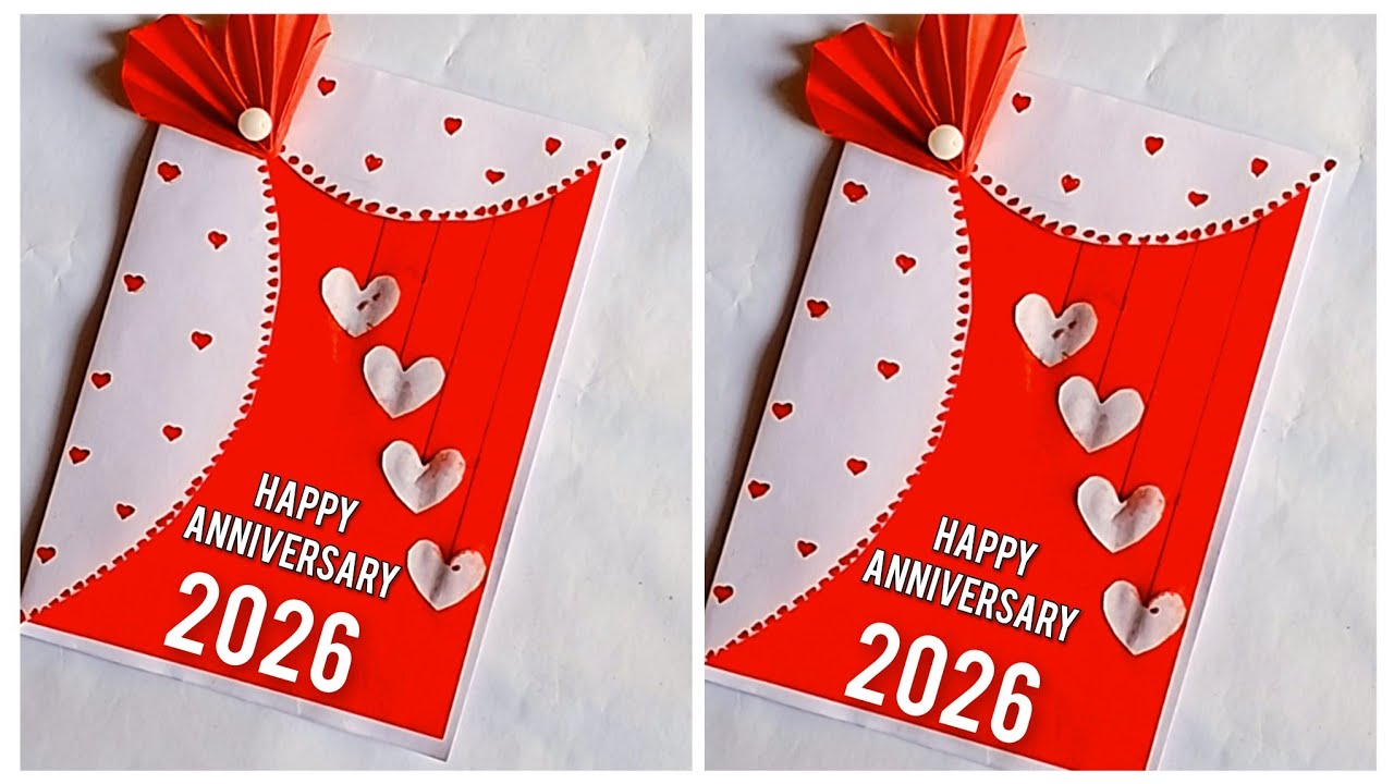 Cute and Beautiful anniversary card/Happy anniversary Greeting card 2026/DIY Love card