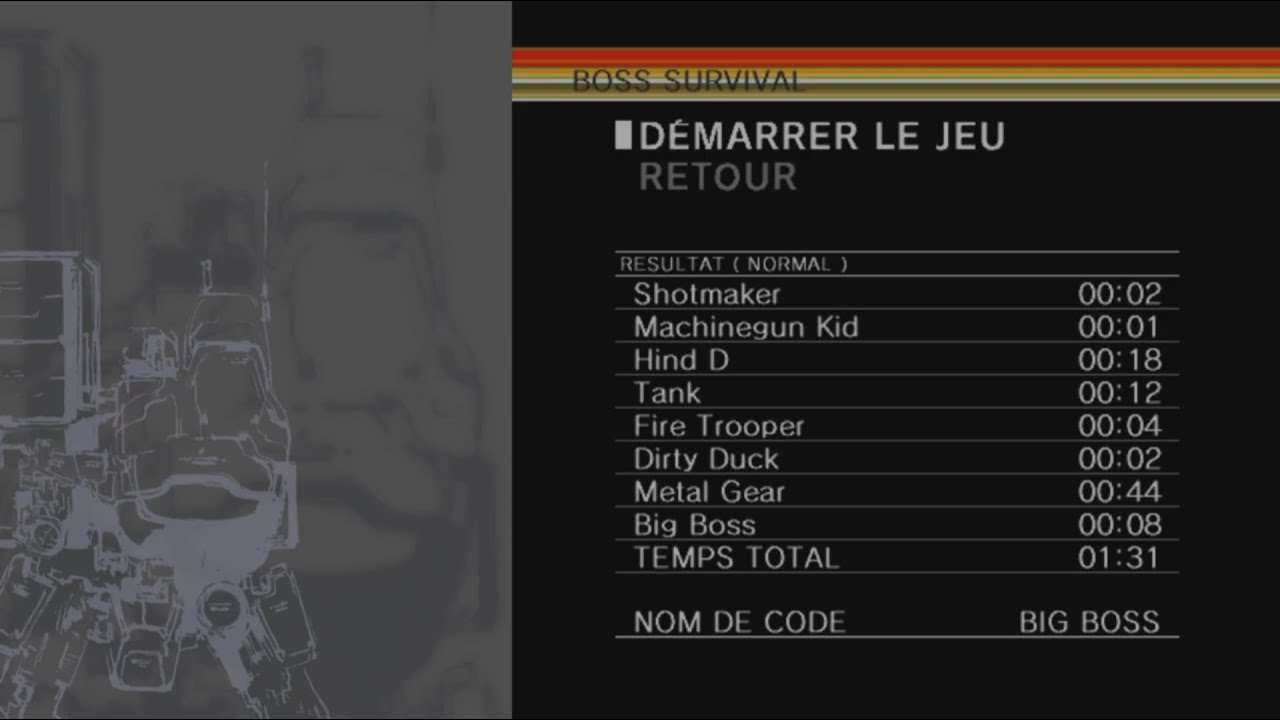 Metal Gear - Boss Survival - Speedrun 