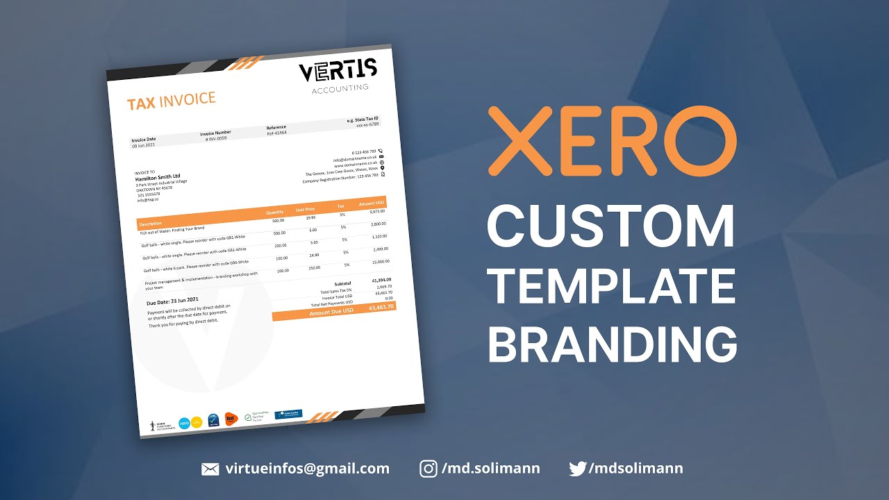 Xero Custom Invoice Template Design