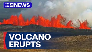 Volcano erupts in Iceland’s southwest | 9 News Australia