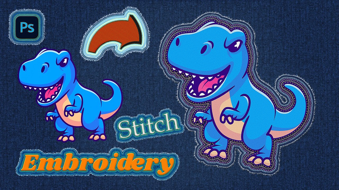 How To Make Stitch Embroidery Effect In Photoshop Photoshop Tutorial How To Make Stitch Embroidery Effect In Photoshop Photoshop Tutorial