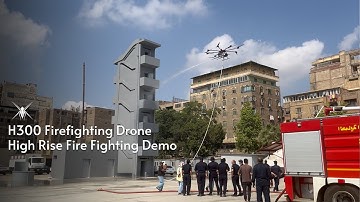 H300 Firefighting Drone Urban Firefighting Drill in Egypt