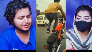 Siblings Reaction On Pakistani Pathan Bike Stunts One Wheeling Bike Wheeling Stunts 2022