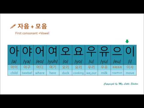 빨리 빨리 한국어 한글 연습 1 1 First consonant +Vowel 자음+모음
