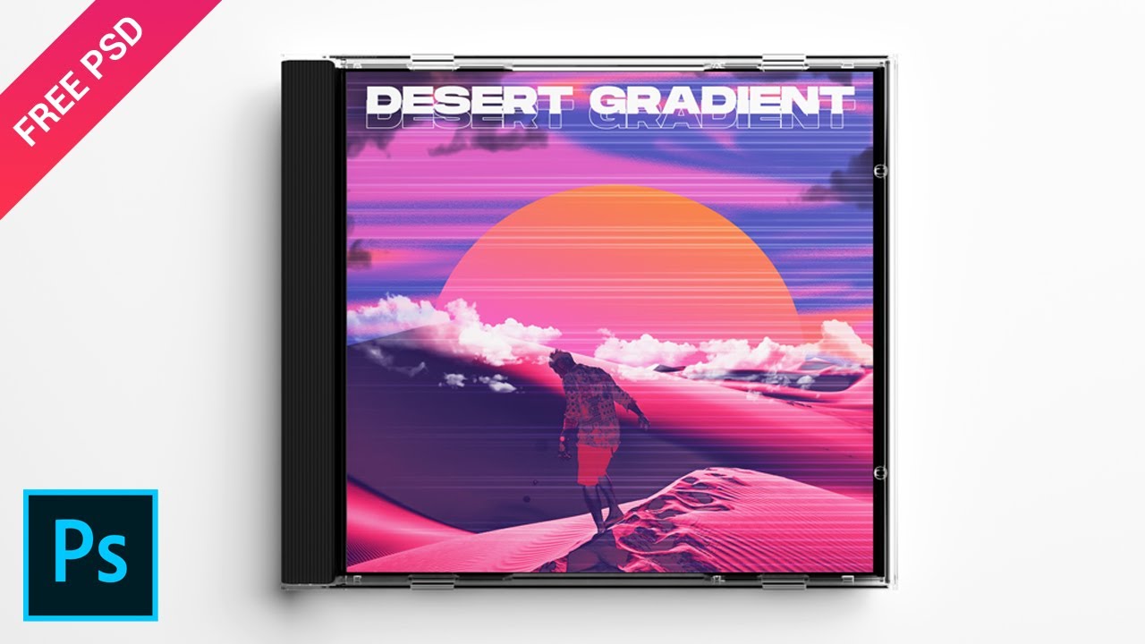 How to Design Cover Art Desert Gradient Artwork - Tutorial Photoshop CC 2020