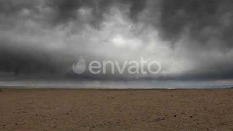 Dark Storm Clouds Over The Vast Arid Desert | Stock Footage - Envato elements