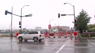Locust Street Bridge construction