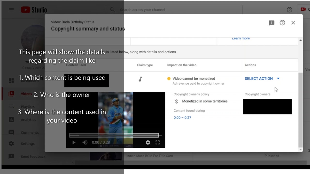 How to remove Copyright Claim from your video in Youtube ( 2020 ) - YouTube
